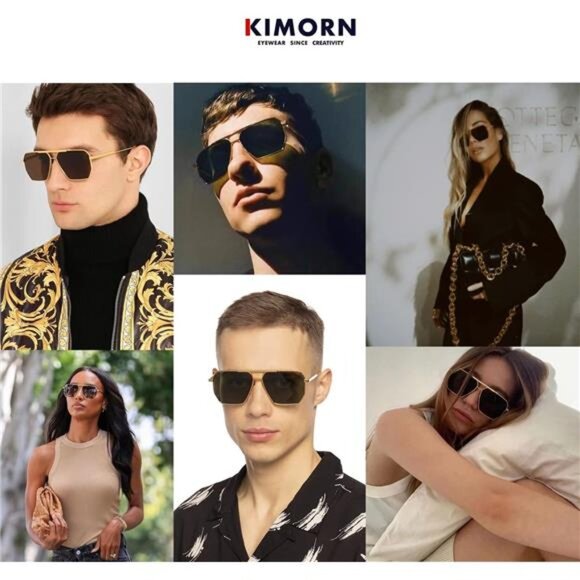 Polarized Sunglasses Women Men Retro Oversized Square Vintage Metal Shades - Picture 2 of 7